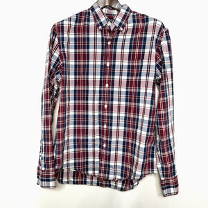 J.Crew Mercantile Men’s Large Flex Plaid Button Up Shirt Preppy Casual Office